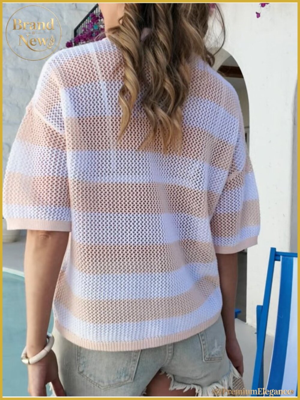 Women's Crochet Knit Cardigan, Button Front Lightweight Cover Up - Picture 6 of 6